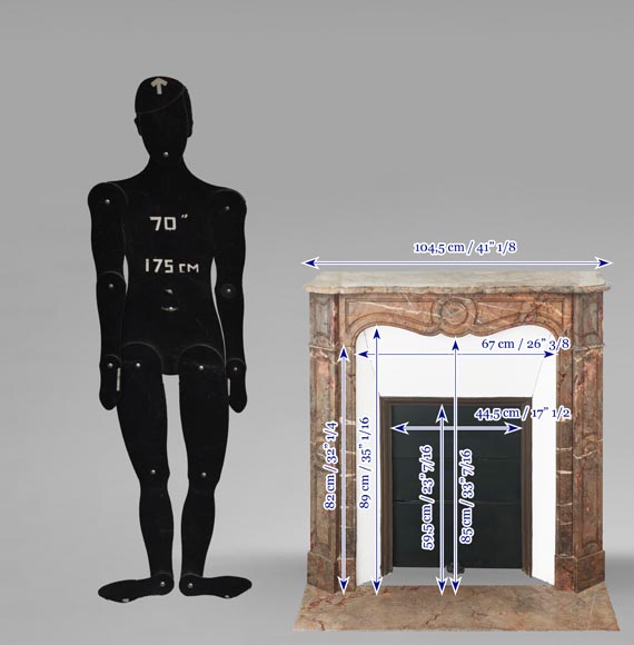 Cheminée de style Louis XV modèle Pompadour en marbre Enjugerais-10