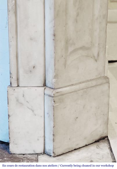 Cheminée de style Louis XV modèle Pompadour, en marbre de Carrare-7