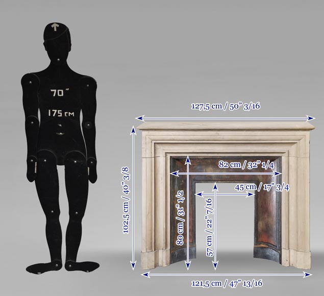 Cheminée en pierre des années 50 de style Louis XIV-9