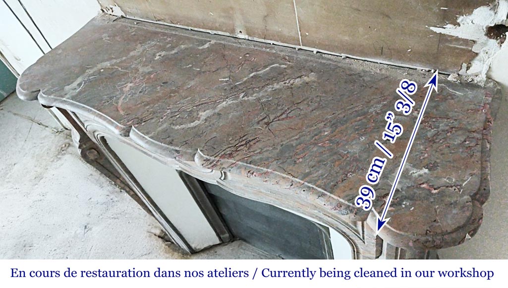 Cheminée de style Louis XV modèle Pompadour en marbre Enjugerais-8