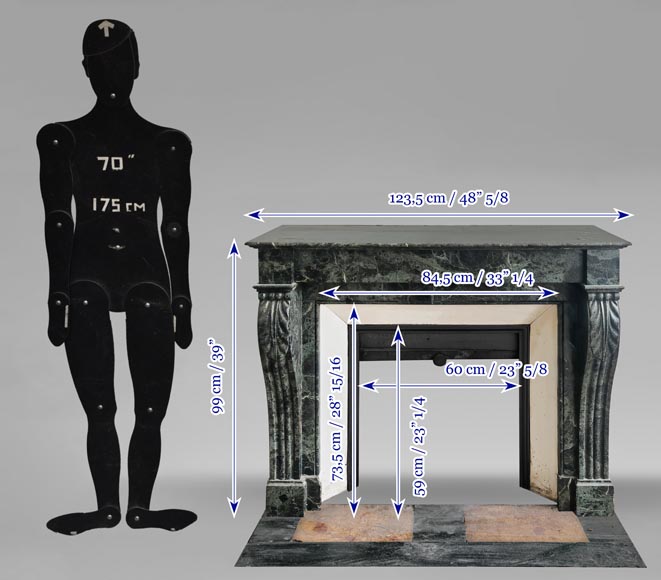 Cheminée de style Napoléon III en marbre vert-8