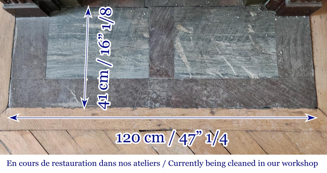 Cheminée de style Napoléon III en marbre griotte avec son intérieur en laiton-8