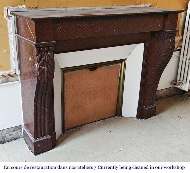 Cheminée de style Napoléon III en marbre rouge griotte Cheminée de style Napoléon III en marbre rouge griotte-2