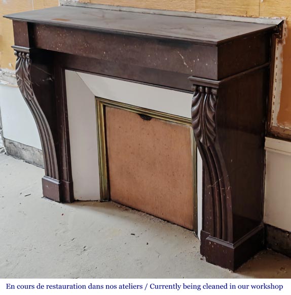 Cheminée de style Napoléon III en marbre rouge griotte Cheminée de style Napoléon III en marbre rouge griotte-5