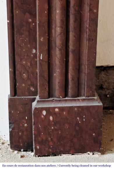 Cheminée de style Napoléon III en marbre rouge griotte Cheminée de style Napoléon III en marbre rouge griotte-7