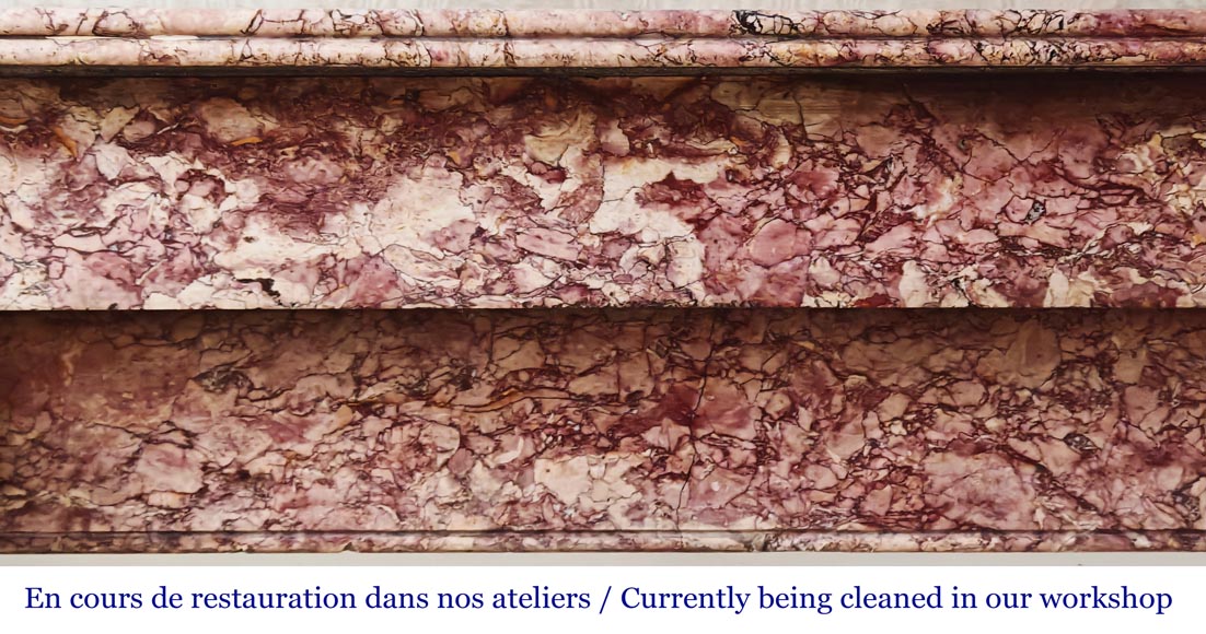 Cheminée de style Napoléon III modèle modillon en marbre Brocatelle Cheminée de style Napoléon III modèle modillon en marbre Brocatelle-1