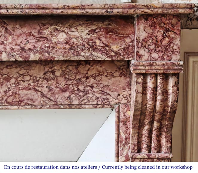 Cheminée de style Napoléon III modèle modillon en marbre Brocatelle Cheminée de style Napoléon III modèle modillon en marbre Brocatelle-6