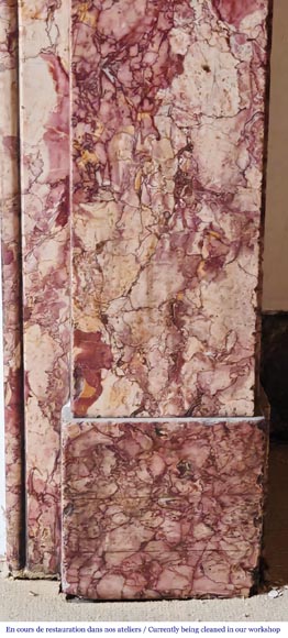 Cheminée de style Napoléon III modèle modillon en marbre Brocatelle Cheminée de style Napoléon III modèle modillon en marbre Brocatelle-7