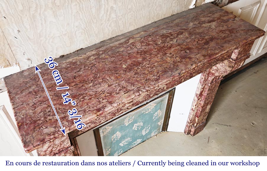 Cheminée de style Napoléon III modèle modillon en marbre Brocatelle Cheminée de style Napoléon III modèle modillon en marbre Brocatelle-8