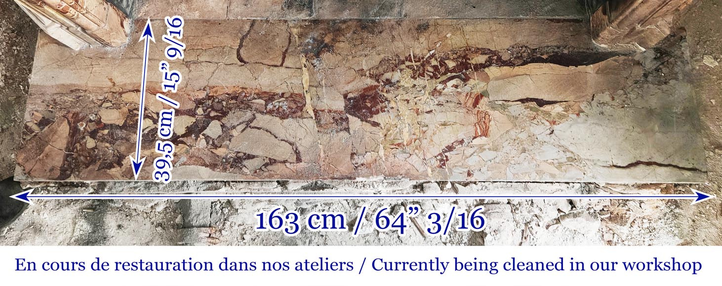 Cheminée de style Louis XV en marbre Sarrancolin très mouvementée-11