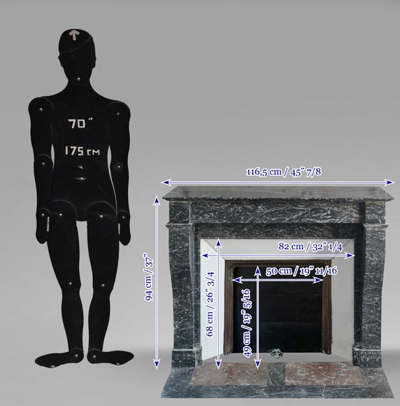 Cheminée d'époque Restauration en marbre gris Saint Anne-8