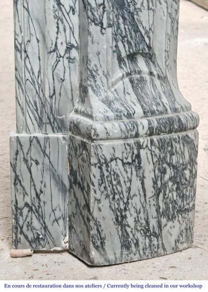 Cheminée de style Louis XV modèle Pompadour en marbre bleu fleuri Cheminée de style Louis XV modèle Pompadour en marbre bleu fleuri-7