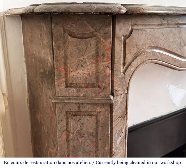 Cheminée de style Louis XV modèle Pompadour en marbre rose enjugerai-3