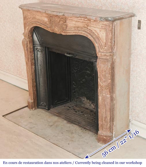 Cheminée en pierre de style Louis XV, ornée d'une palmette Cheminée en pierre de style Louis XV, ornée d'une palmette-5