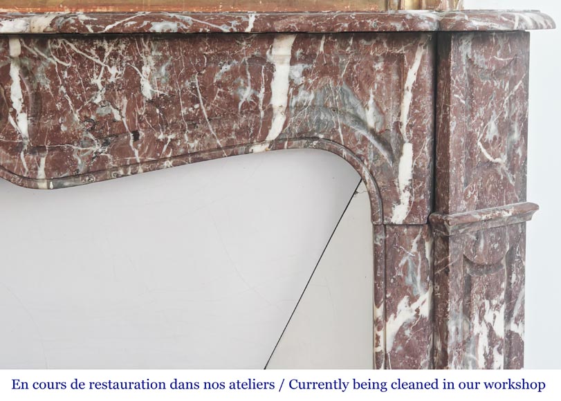 Cheminée de style Louis XV modèle Pompadour en marbre rouge du nord Cheminée de style Louis XV modèle Pompadour en marbre rouge du nord-6