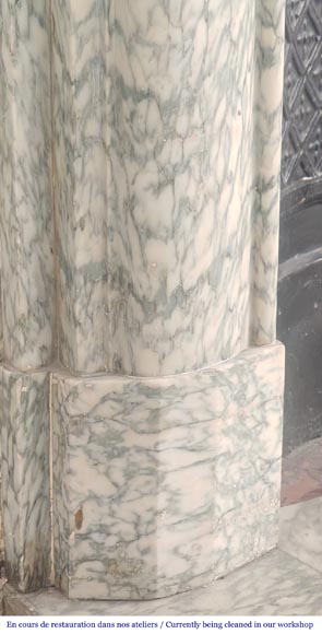 Cheminée de style Louis XIV en marbre vert d'Estour Cheminée de style Louis XIV en marbre vert d'Estour-4