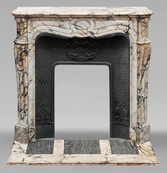 Cheminée de style Louis XV modèle Pompadour en marbre Paonazzo Cheminée de style Louis XV modèle Pompadour en marbre Paonazzo-0