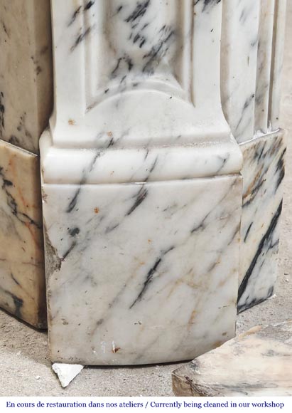 Cheminée de style Louis XV modèle Pompadour en marbre Paonazzo Cheminée de style Louis XV modèle Pompadour en marbre Paonazzo-4