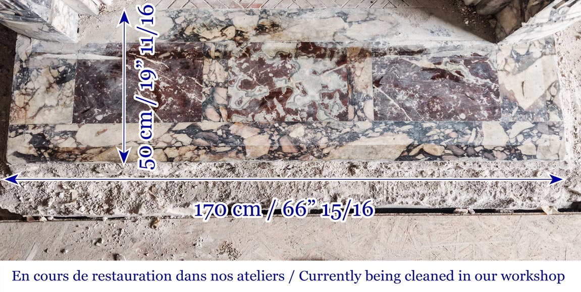 Cheminée de style Régence sculptée en brèche violette-9