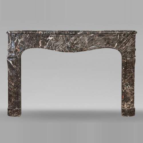 Cheminée Louis XV d'époque en marbre gris veiné