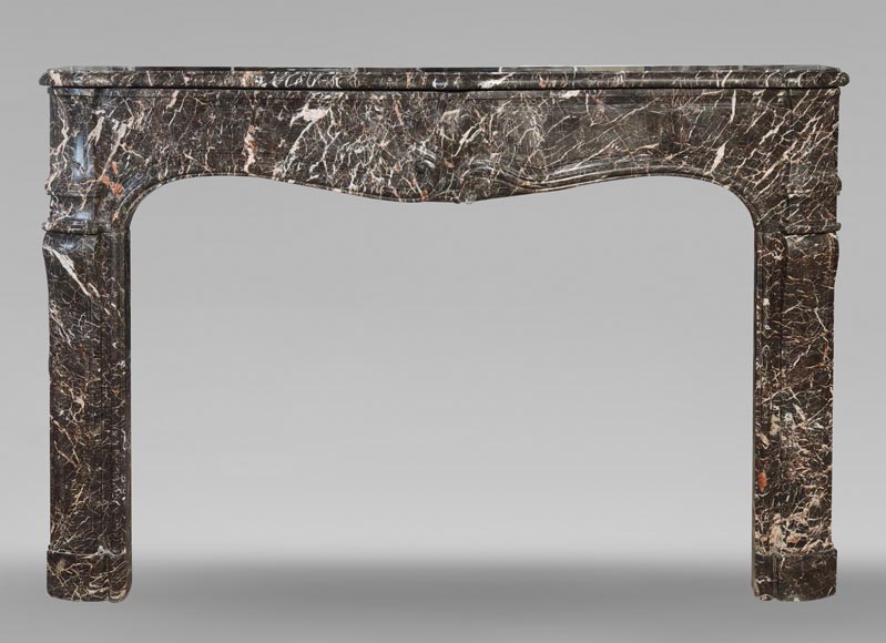 Cheminée Louis XV d'époque en marbre gris veiné Cheminée Louis XV d'époque en marbre gris veiné-0