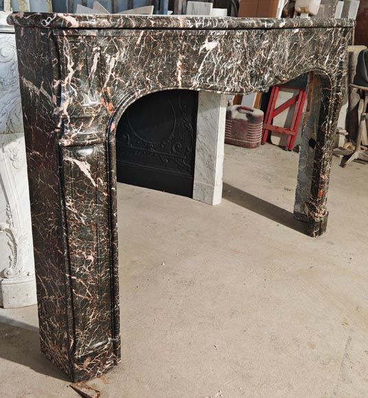Cheminée Louis XV d'époque en marbre gris veiné Cheminée Louis XV d'époque en marbre gris veiné-3
