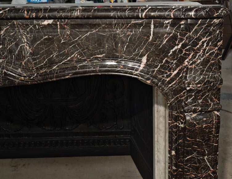 Cheminée Louis XV d'époque en marbre gris veiné Cheminée Louis XV d'époque en marbre gris veiné-7
