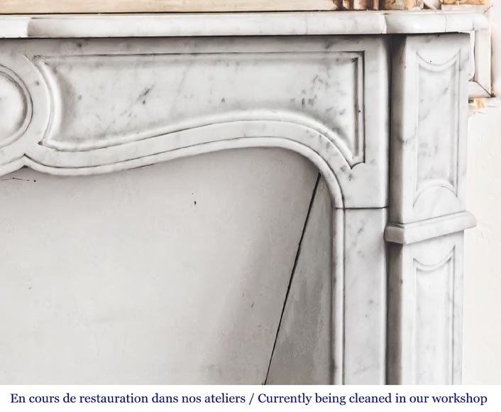 Cheminée de style Louis XV modèle Pompadour plate en marbre de Carrare Cheminée de style Louis XV modèle Pompadour plate en marbre de Carrare-6