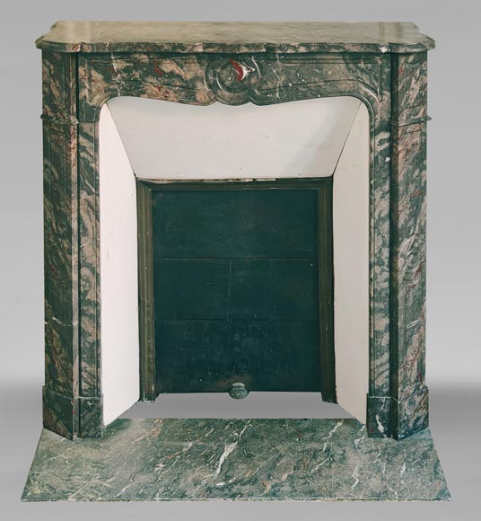 Cheminée de style Louis XV modèle Pompadour en marbre bois Jourdan-0