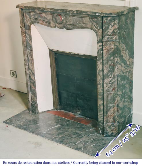 Cheminée de style Louis XV modèle Pompadour en marbre bois Jourdan-5