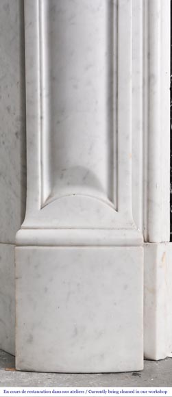 Cheminée de style Louis XV à la palmette asymétrique, en marbre de Carrare Cheminée de style Louis XV à la palmette asymétrique, en marbre de Carrare-7