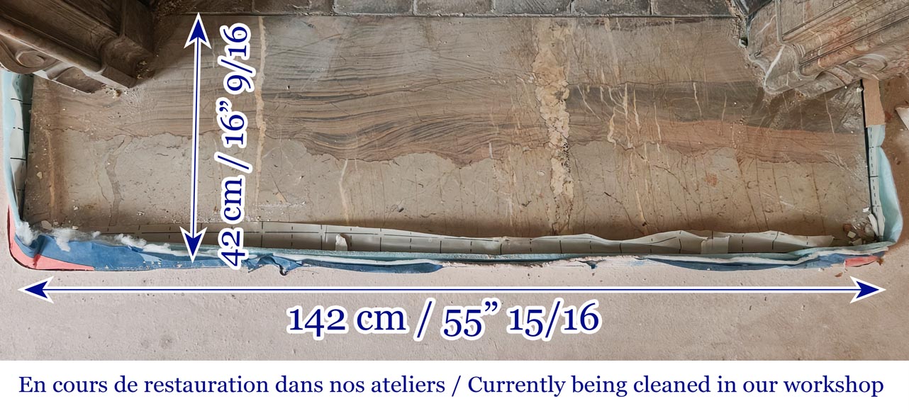 Cheminée de style Louis XV en marbre Sarrancolin-12