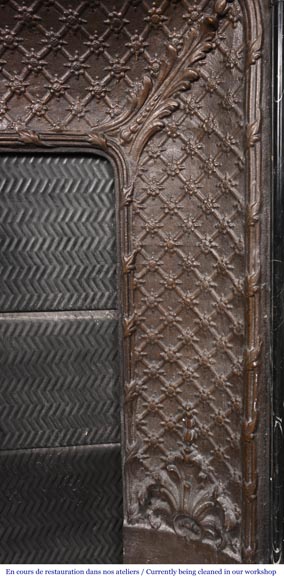 Cheminée de style Louis XIV en marbre noir Marquina Cheminée de style Louis XIV en marbre noir Marquina-9