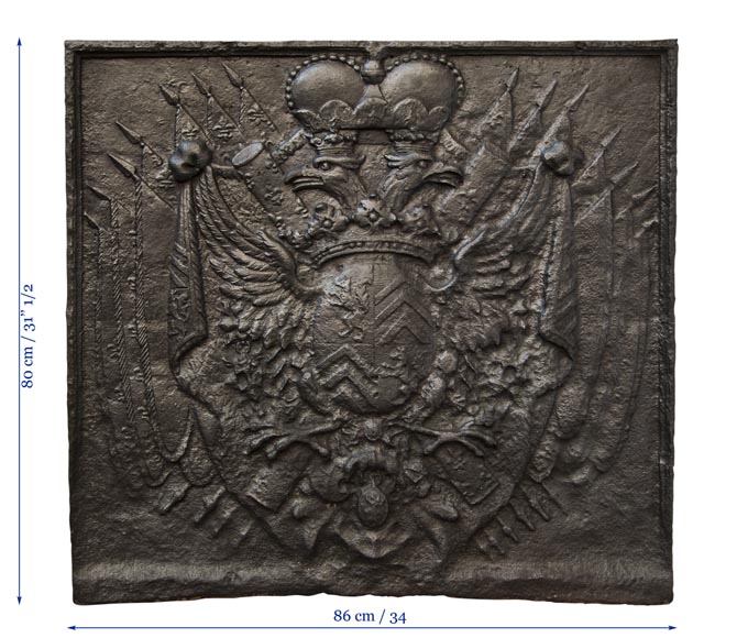 Plaque de cheminée en fonte au blason des Fouquet de Belle-Isle-8