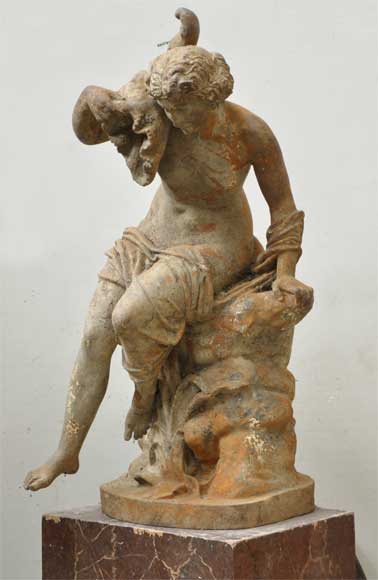Antique cast iron statue signed by Ducel_fr