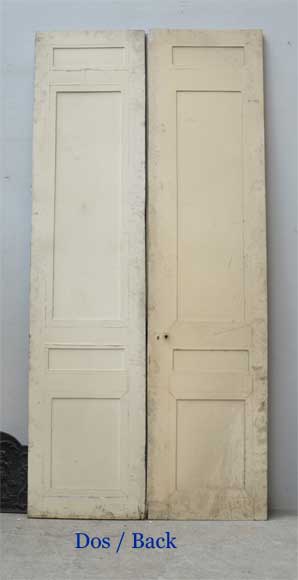 Paire de portes ancienne en bois et en stuc-5