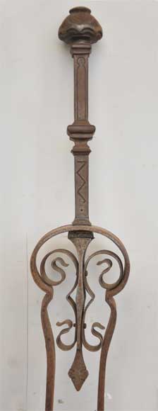 Ancienne Pelle Et Pince à Braises - Accessoires Cheminée - Acier - Fabrication Française