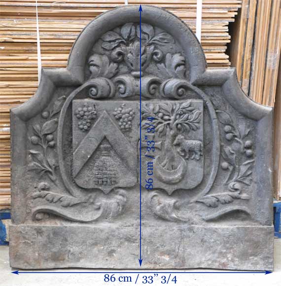 Plaque de cheminée ancienne armoriée-7