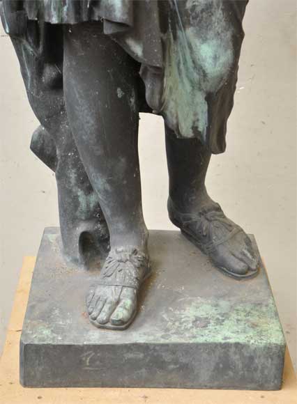 "Diane of Gabies", bronze statue by Elkington, Mason and Cie, dated from 1854_fr