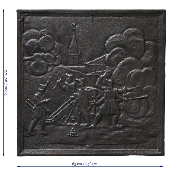 Plaque de cheminée à décor de soldats napoléoniens au combat-7